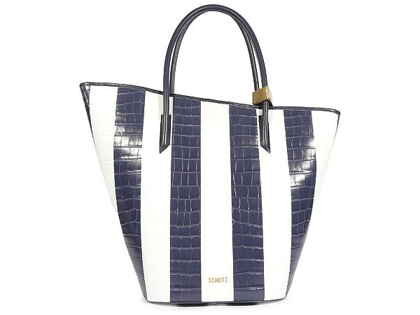 BOLSAS SCHUTZ GRANDE WIDE CROCO BLUE