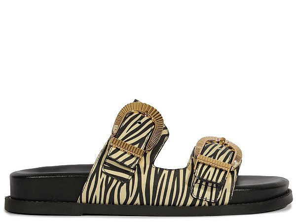 PAPETE SCHUTZ SUEDE ZEBRA PRETO E BRANCO