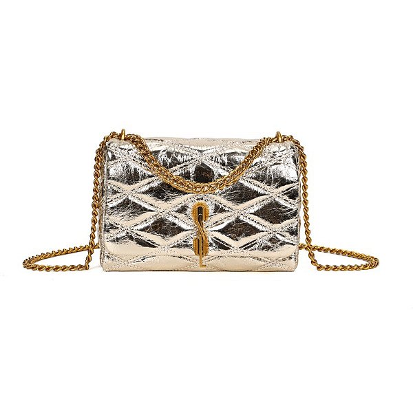 BOLSA SANTA LOLLA METAL CRINKLE OURO CLARO OURO CLARO