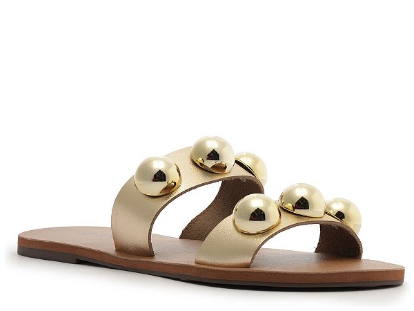 RASTEIRA ANA CAPRI TIRAS PARALELAS ESFERA  POP COURO DOURADA