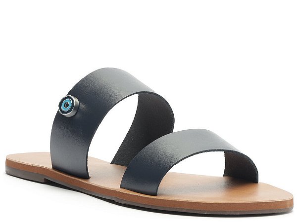 RASTEIRA ANACAPRI TIRA DUPLA COURO OLHO GREGO AZUL