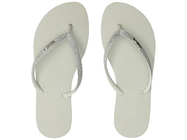 CHINELO BRIZZA TIRA COM GLITTER PRATA JELLY