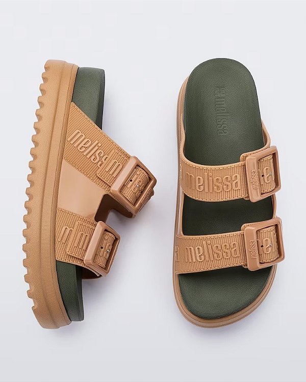 SANDALIA MELISSA COZY BEGE VERDE
