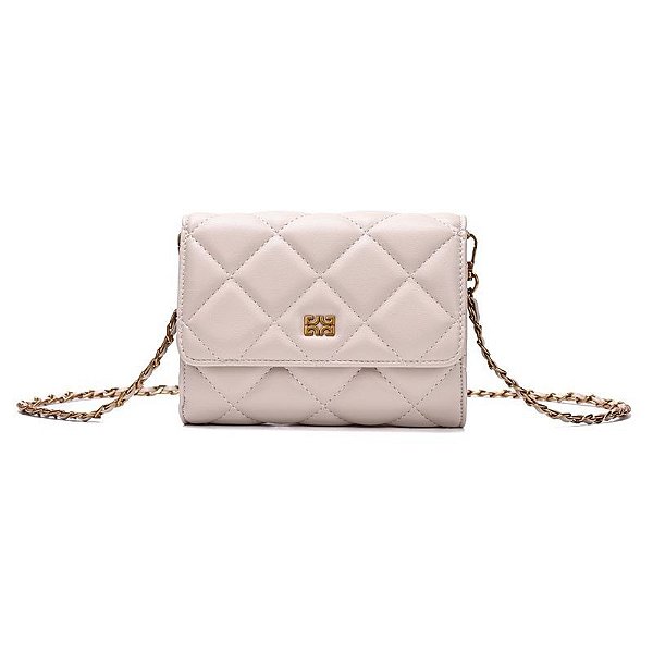 BOLSA CARTEIRA DEGALLS METALASSE ALCA CORRENTE OFF WHITE