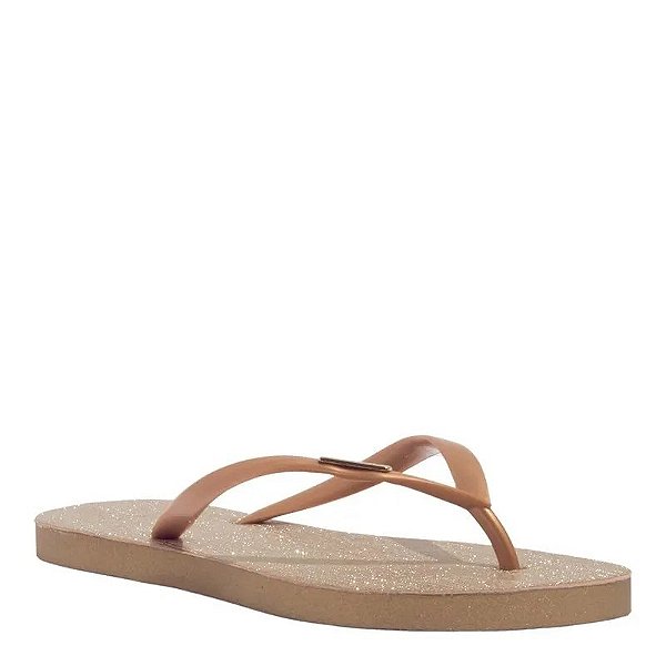 CHINELO SANTA LOLLA FLIP FLOP DOURADA BRILHO DOURADO