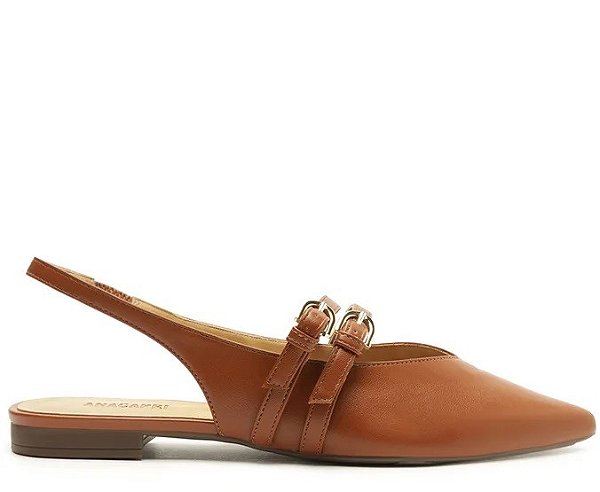 SAPATILHA ANA CAPRI SLINGBACK TIRA DUPLA MARROM