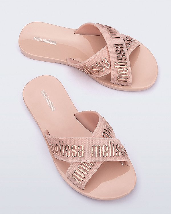 SANDÁLIA MINI MELISSA M-LOVER SLIDE INFANTIL - ROSA GLITTER