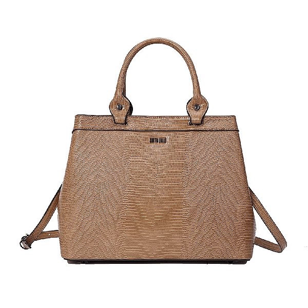 BOLSA SANTA LOLLA TOTE LIZARD DUAS ALÇAS - MARROM