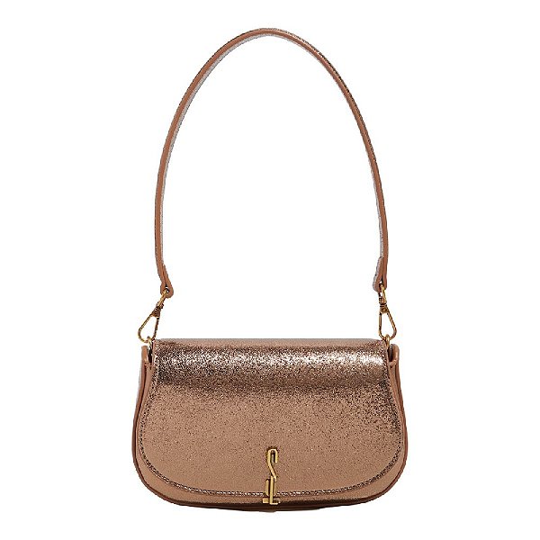 BOLSA SANTA LOLLA BAGUETE METALIZADA ALÇA DE OMBRO - BRONZE