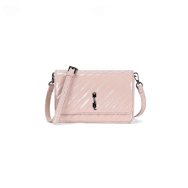 BOLSA SANTA LOLLA GLOSSY ALÇA TRANSVERSAL - ROSA