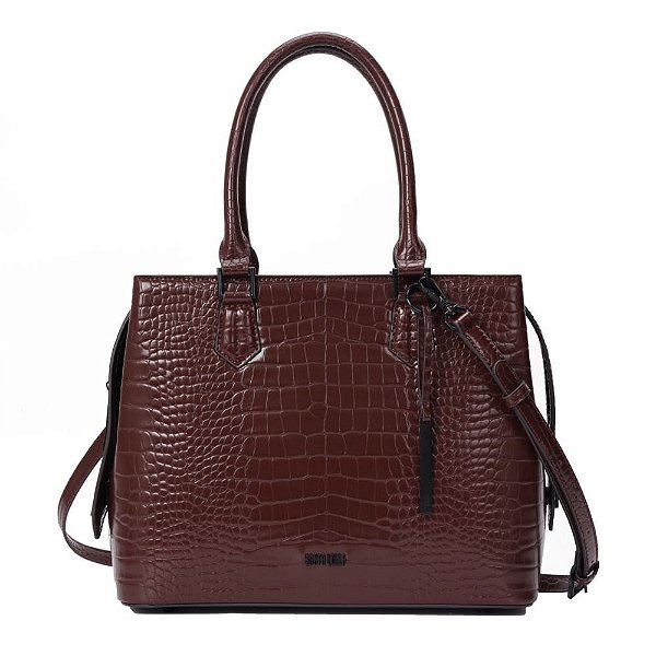 BOLSAS SANTA LOLLA TOTE CROCO DUAS ALÇAS - DARK COCOA