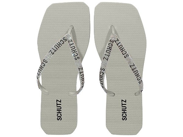 CHINELO SCHUTZ STRASS CINZA