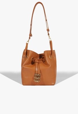 BOLSA SCHUTZ BUCKET EASY COURO - MARROM