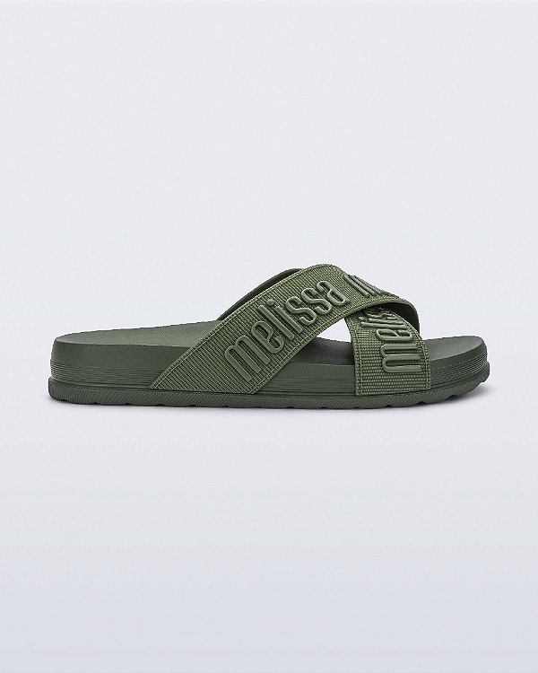 SANDÁLIA MELISSA COZY SLIDE M-LOVER II - VERDE ESCURO