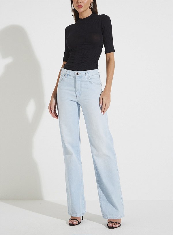 CALÇA JEANS RAQUEL WIDE LEG INDIGO