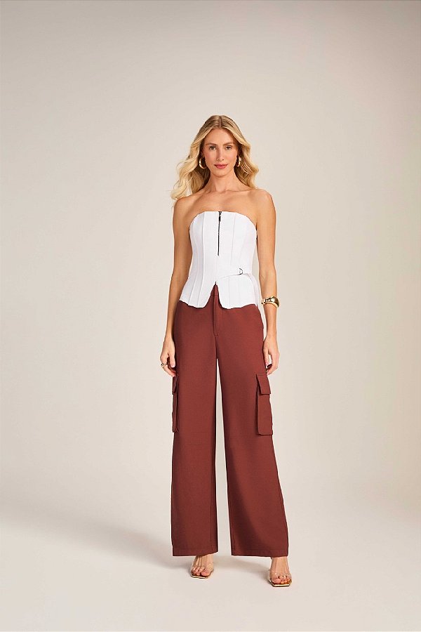 TOP ESTRUTURADO COM BARBATANA OFF WHITE