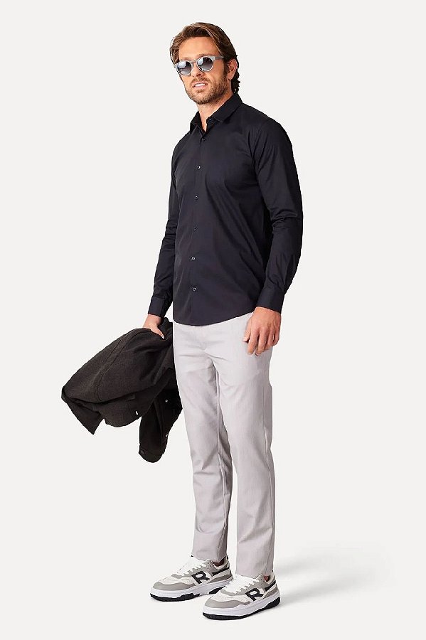 CAMISA RESERVA ML ENXUTO PREMIUM PRETO