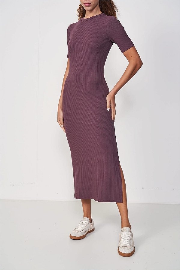 VESTIDO CANELADO COLCCI SPORT ROXO BLAISE