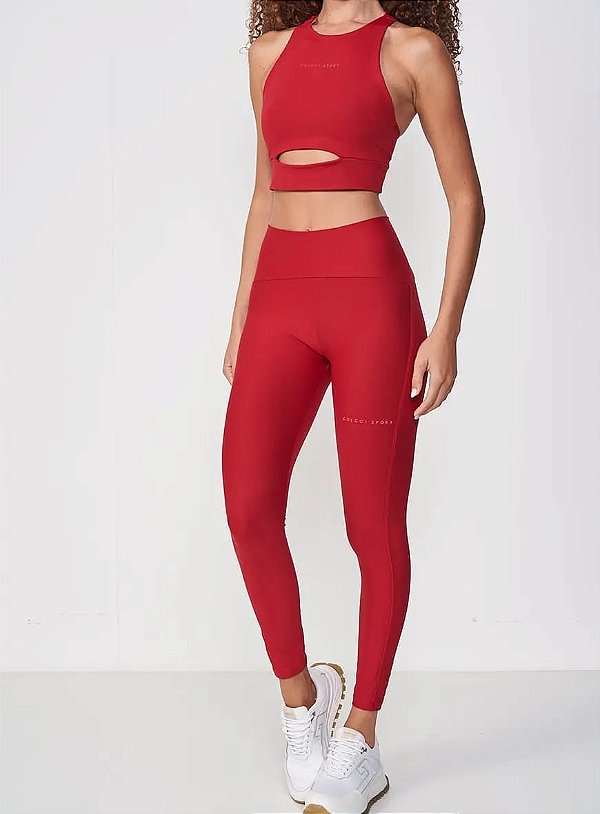 CONJUNTO COLCCI SPORT TOP E CALCA LEGGING VERMELHO POTTER