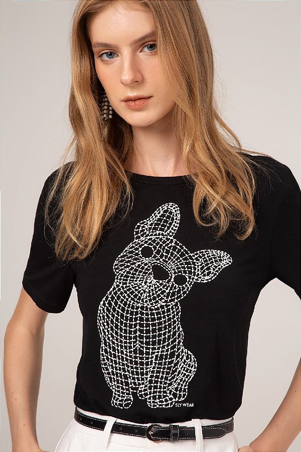 T-SHIRT SLYWEAR - VISCOLYCRA PRETO