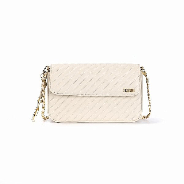 BOLSA SANTA LOLLA SOFT OFF WHITE COM ALÇA CORRENTE TRANSVERSAL