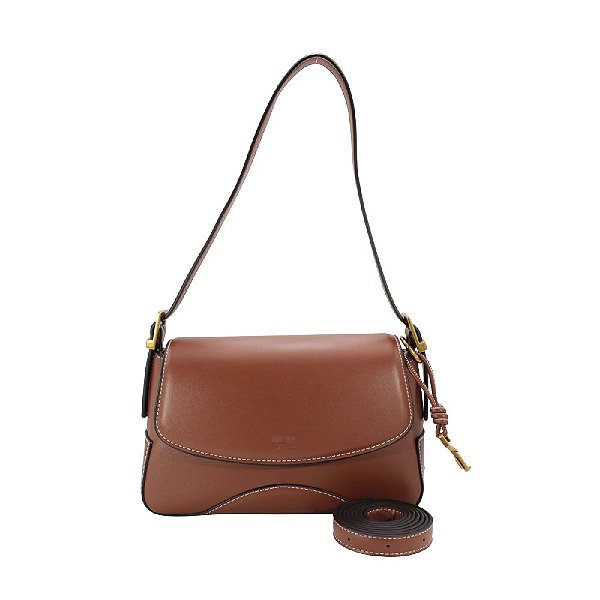 BOLSA SANTA LOLLA FLOATER MEDIA ALCA DE OMBRO PESPONTOS CINAMON