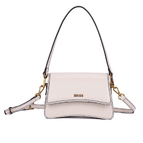 BOLSA SANTA LOLLA  PEQUENA SOFT OFF WHITE ALÇA DE OMBRO