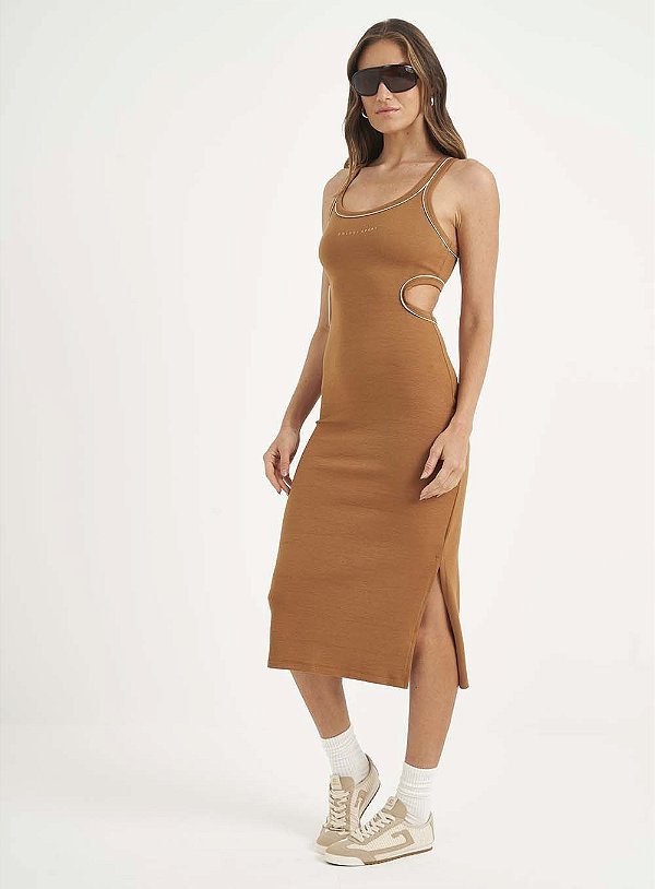 VESTIDO COLCCI MARROM ORGANIC