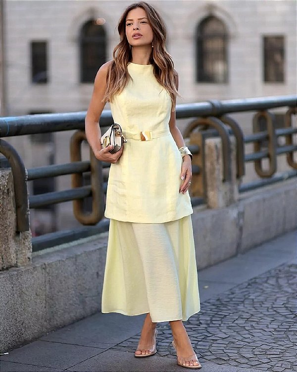 VESTIDO KARMANI LINHO COM COMPOSÉ