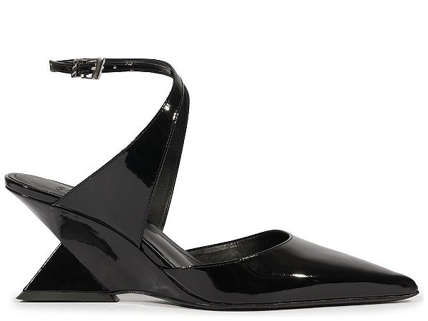 SCARPIN SCHUTZ SLINGBACK VERNIZ PRETO