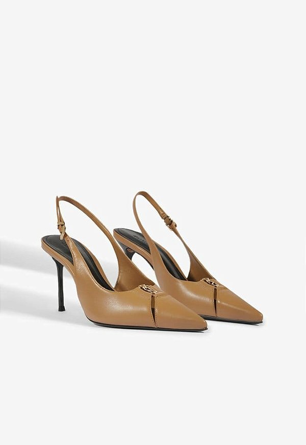 SCARPIN SLINGBACK SCHUTZ SALTO FINO MARROM