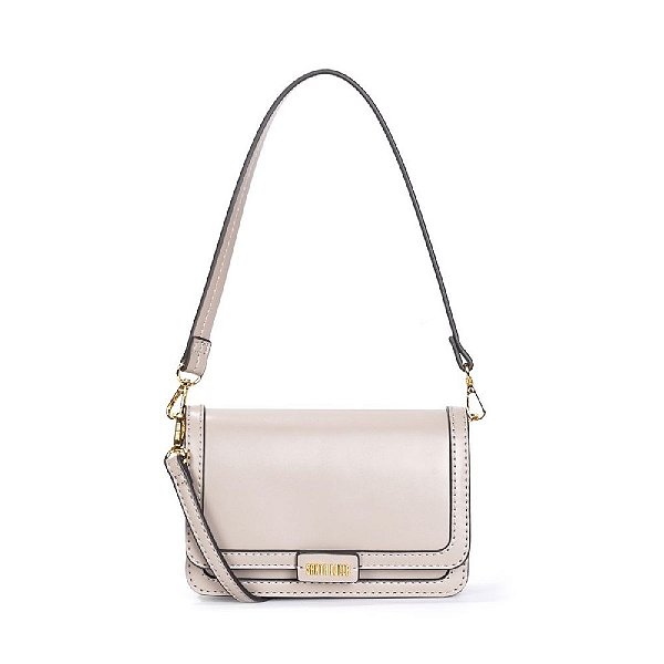 BOLSA SANTA LOLLA  PEQUENA SOFT CINZA ALÇA DUPLA