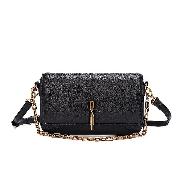 BOLSA SANTA LOLLA PEQUENA FLOATER PRETA ALÇA DUPLA
