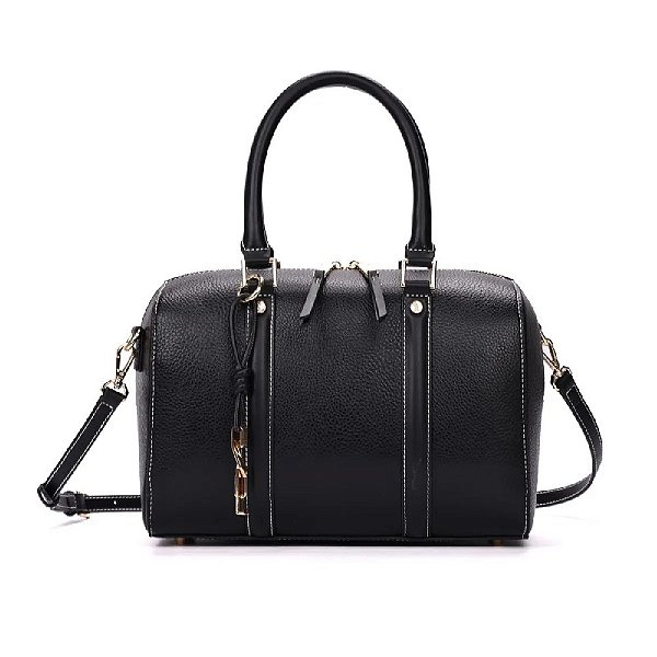 BOLSA SANTA LOLLA BAÚ FLOATER PRETA PESPONTOS TRANSVERSAL
