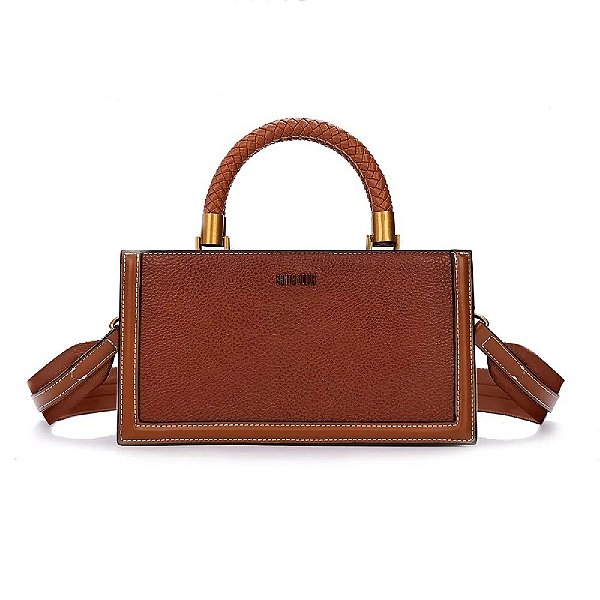 BOLSA TOTE SANTA LOLLA PEQUENA FLOATER MARROM DUAS ALÇAS