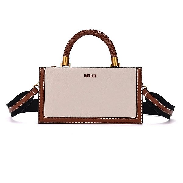 BOLSA TOTE PEQUENA FLOATER BEGE DUAS ALÇAS