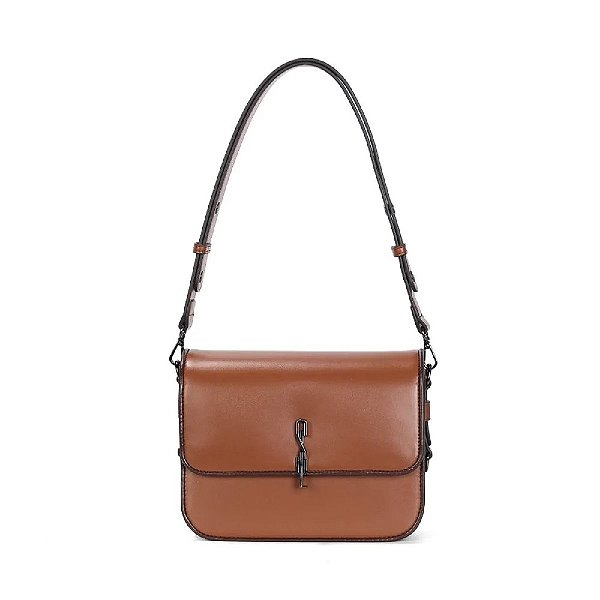 BOLSA BAGUETE SANTA LOLLA SOFT MARROM ALÇA DE OMBRO