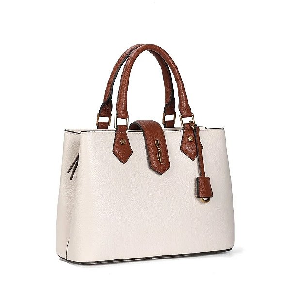 BOLSA TOTE SANTA LOLLA  ESTRUTURADA FLOATER MARFIM