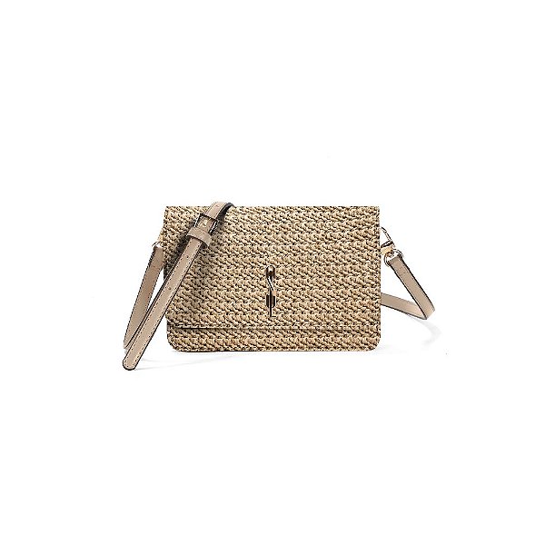 BOLSA SANTA LOLLA TRAMADO BEGE TRANSVERSA
