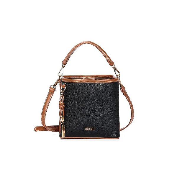 BOLSA SANTA LOLLA BUCKET FLOATER PRETA ALÇA DUPLA