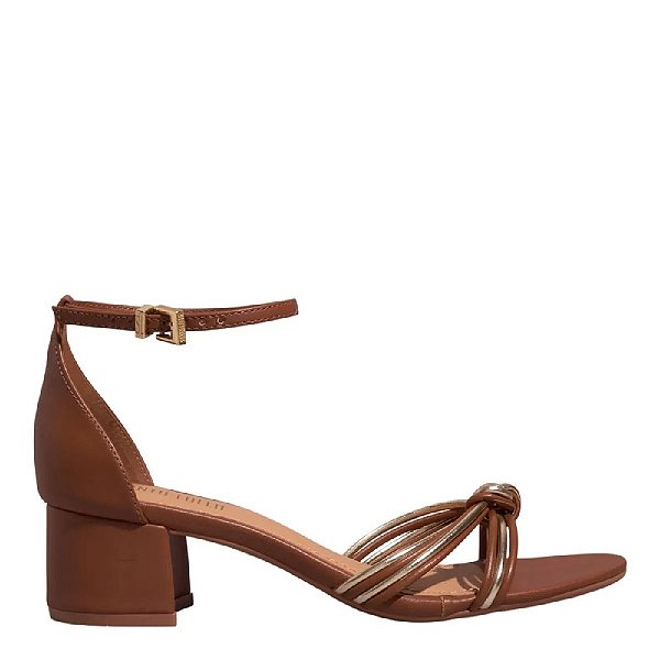 SANDÁLIA SANTA LOLLA NAPA MARROM SALTO BAIXO BLOCO