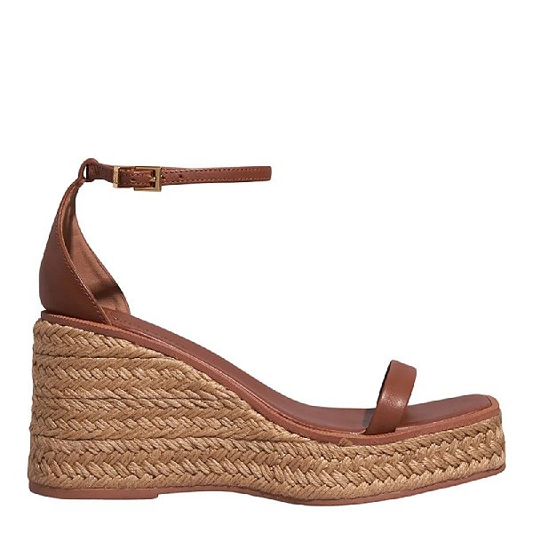 SANDÁLIA SANTA LOLLA ESPADRILLE ANABELA COURO CONFORT MARROM