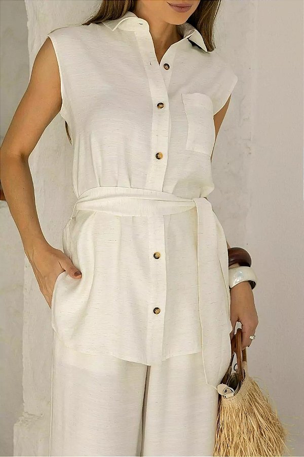 CAMISA KARMANISEM MANGA TWILL LINEN