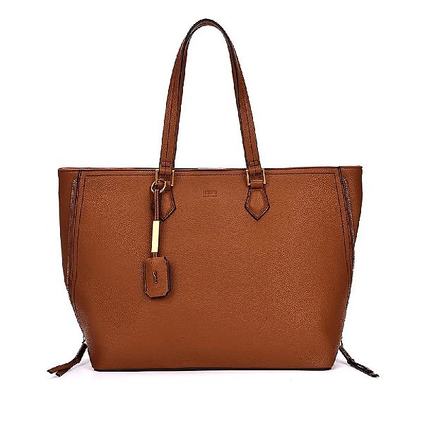 BOLSA SHOPPER SANTA LOLLA GRANDE FLOATER MARROM ZÍPER