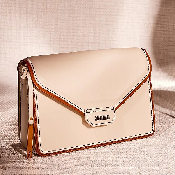 BOLSA ENVELOPE SANTA LOLLA SOFT ALÇA DE OMBRO MARFIM