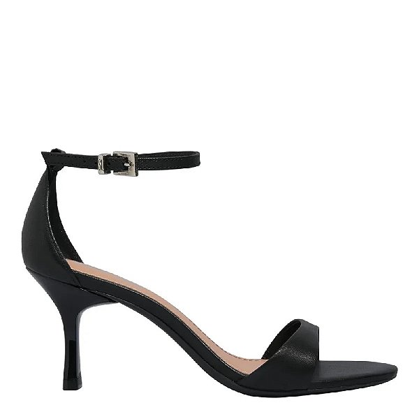 SANDÁLIA SANTA LOLLA COURO PELICA PRETO SALTO FINO