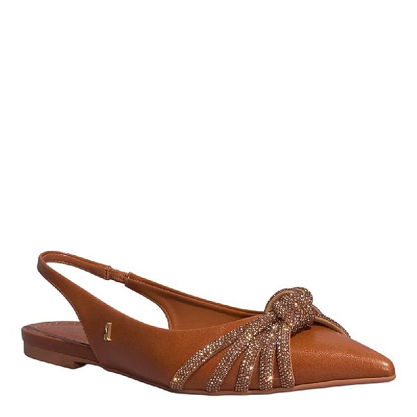 SAPATILHA SLINGBACK SANTA LOLLA COURO MARROM BICO FINO