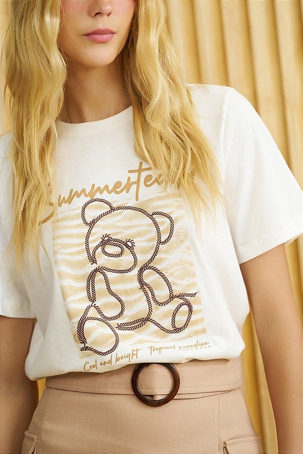 T-SHIRT SLYWEAR OFF WHITE ESTAMPADA