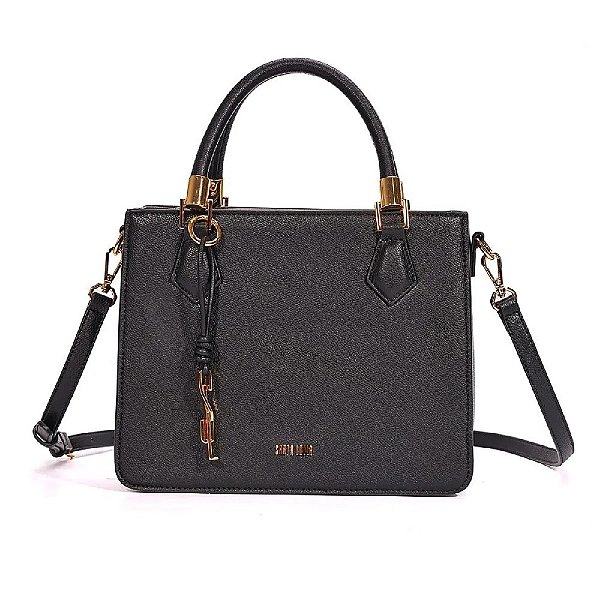 BOLSA TOTE SANTA LOLLA CANVAS DUAS ALÇAS PRETA