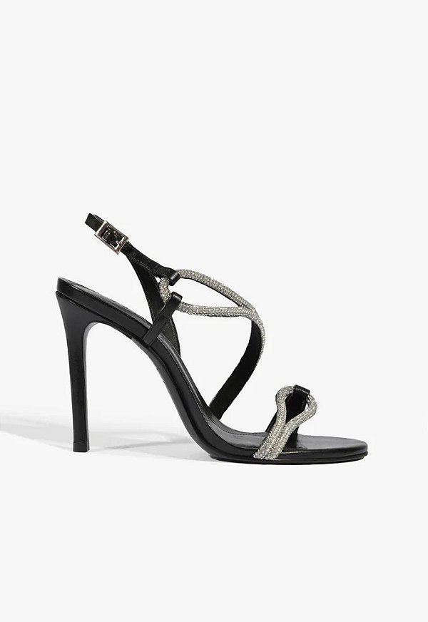 SANDÁLIA SCHUTZ GLAM SALTO ALTO FINO PRETA